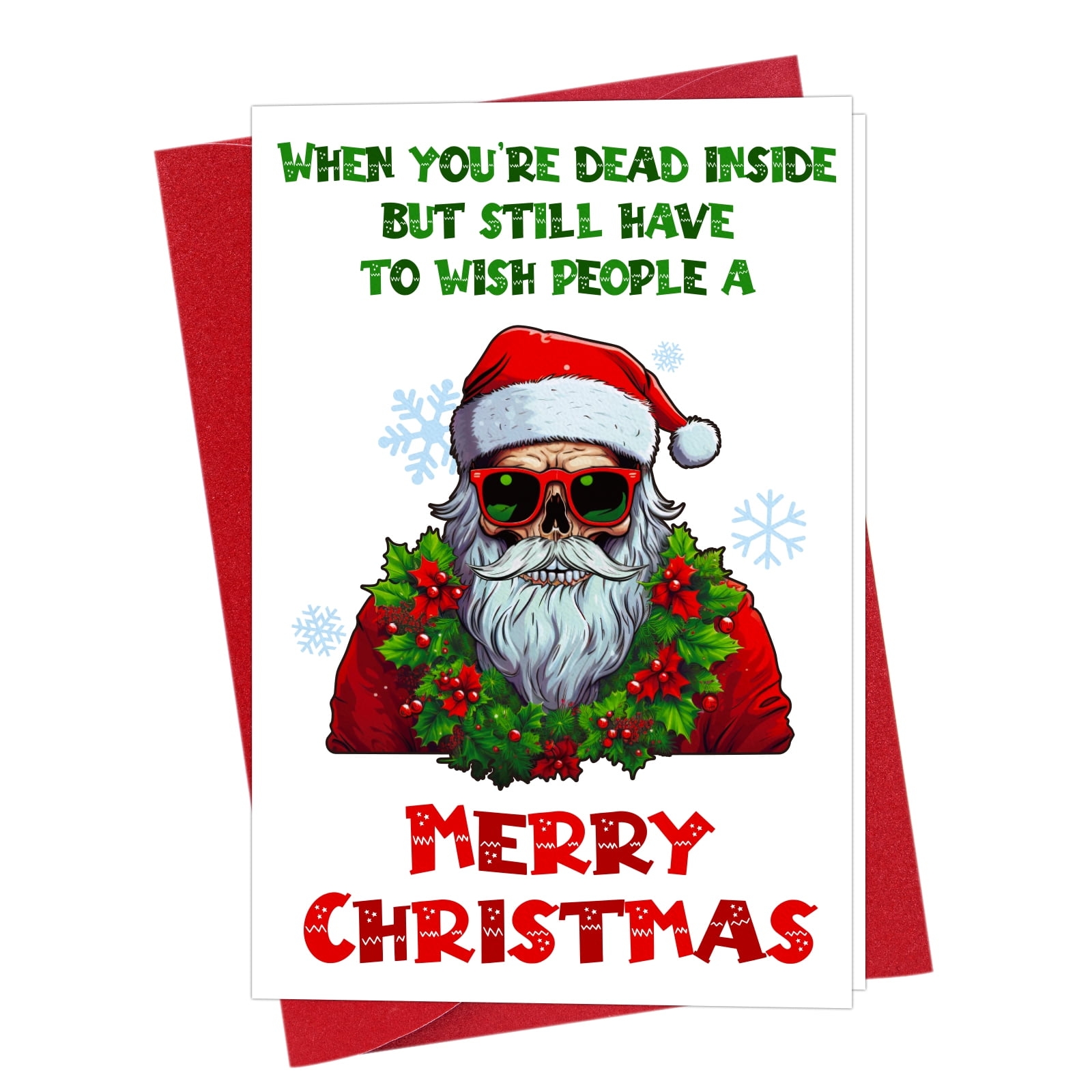 WaaHome Funny Christmas Card For Adults Santa Claus Christmas Greeting Card Happy Holiday Xmas Gift Card Humorous Christmas Card For Adults Friends Merry Christmas Cards With Envelope Walmart