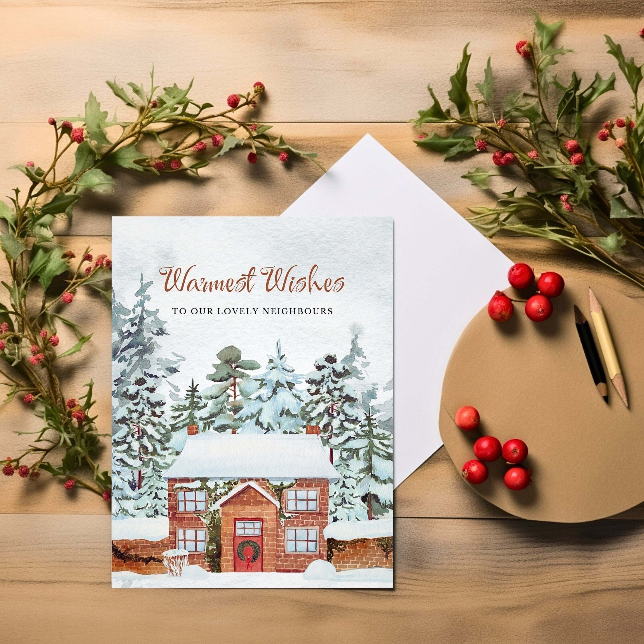 Warmest Wishes Greeting Card For Neighbours Cozy Holidays Digital Christmas Card 5x7 Etsy Warmest Wishes Greeting Card For Neighbours Cozy Holidays Digital Christmas Card 5x7 Etsy