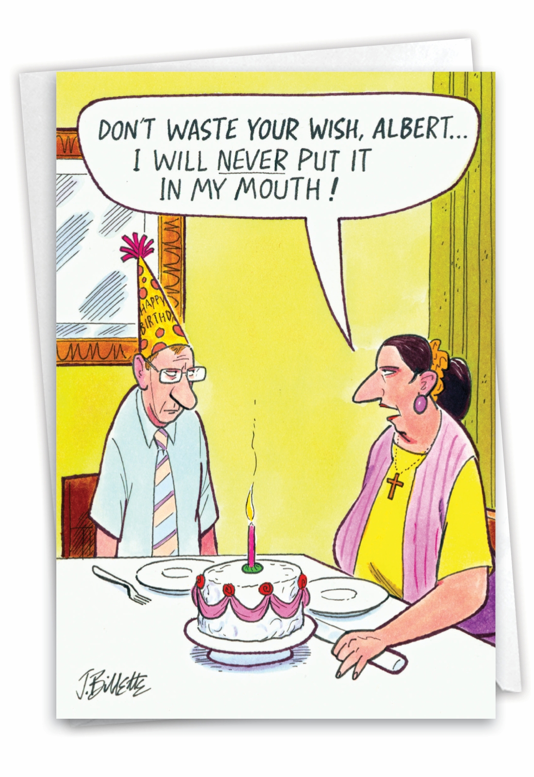 Waste Your Wish Funny Birthday Card For Men