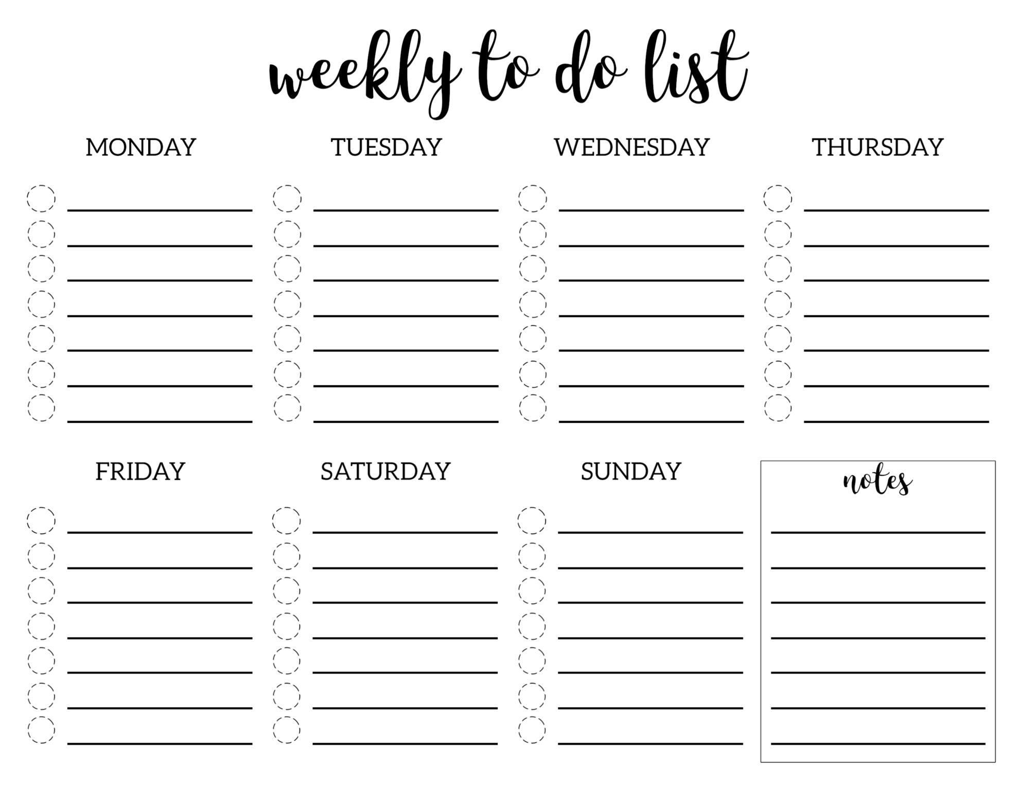 planner with weekly to do list