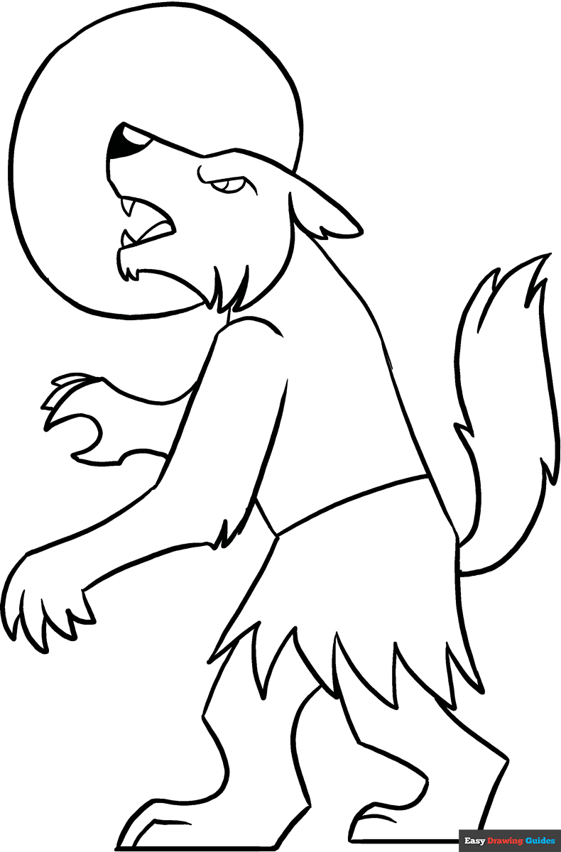 Werewolf Coloring Page Easy Drawing Guides Werewolf Coloring Page Easy Drawing Guides