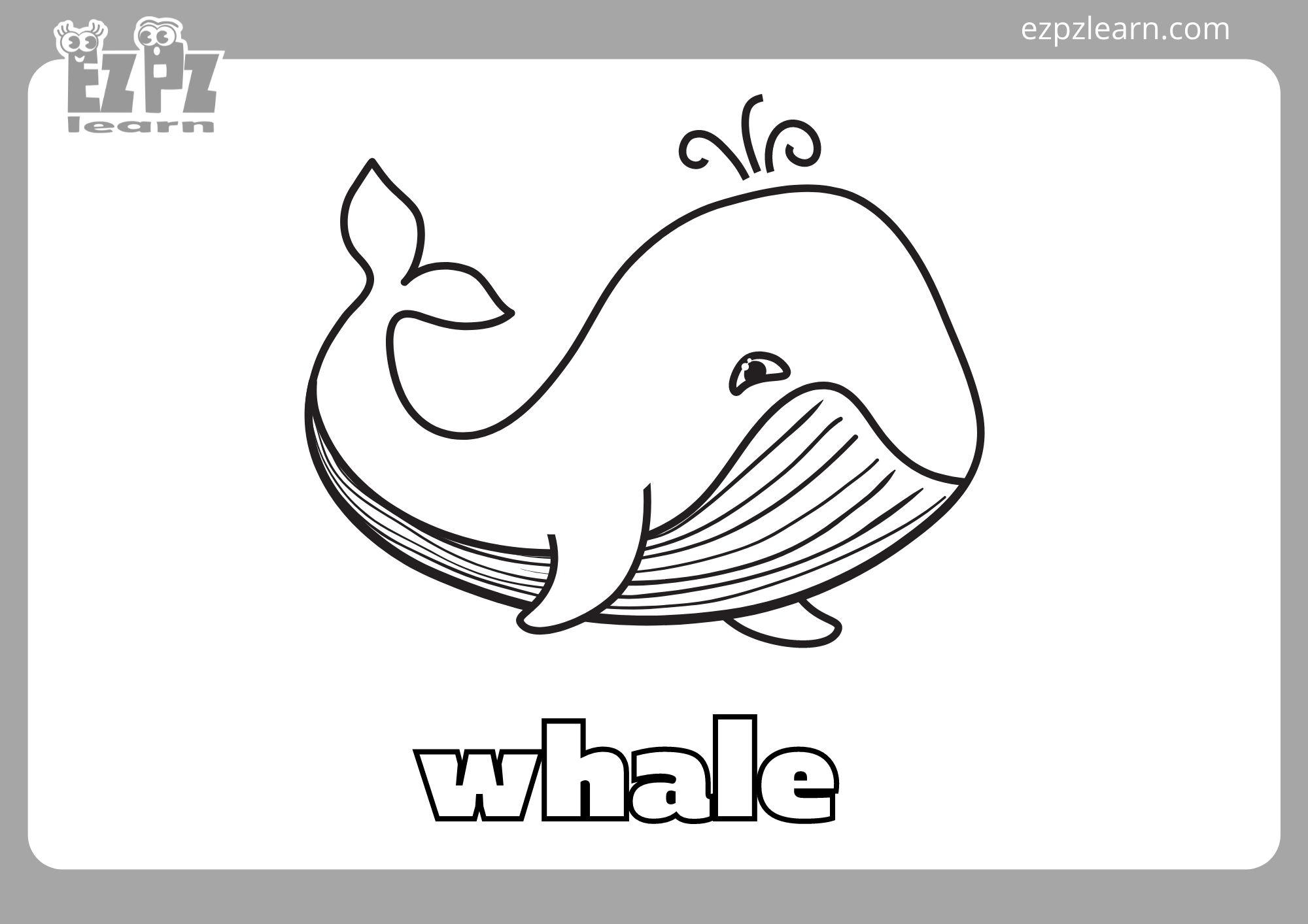 coloring picture of a whale