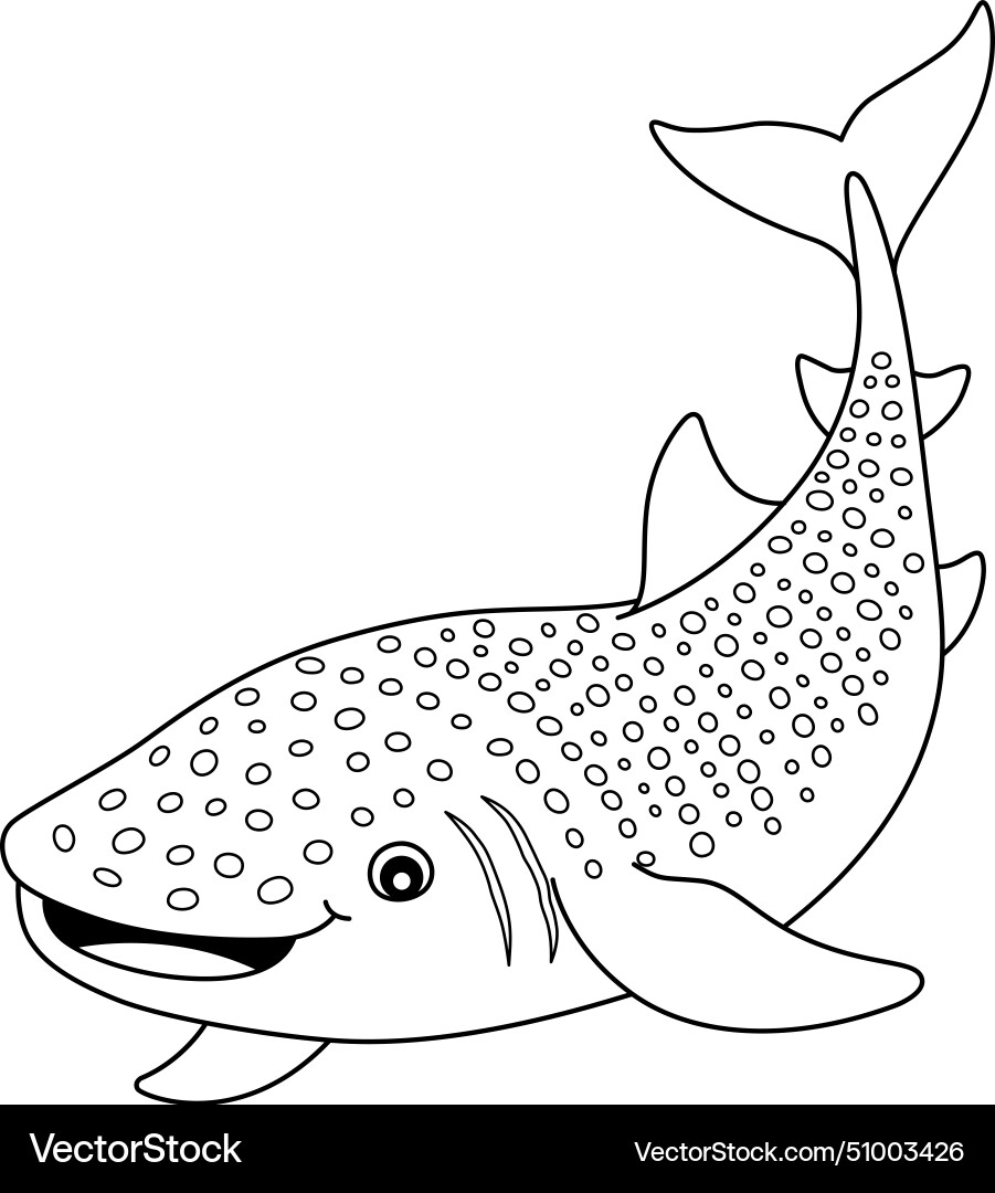 Whale Shark Isolated Coloring Page For Kids Vector Image Whale Shark Isolated Coloring Page For Kids Vector Image
