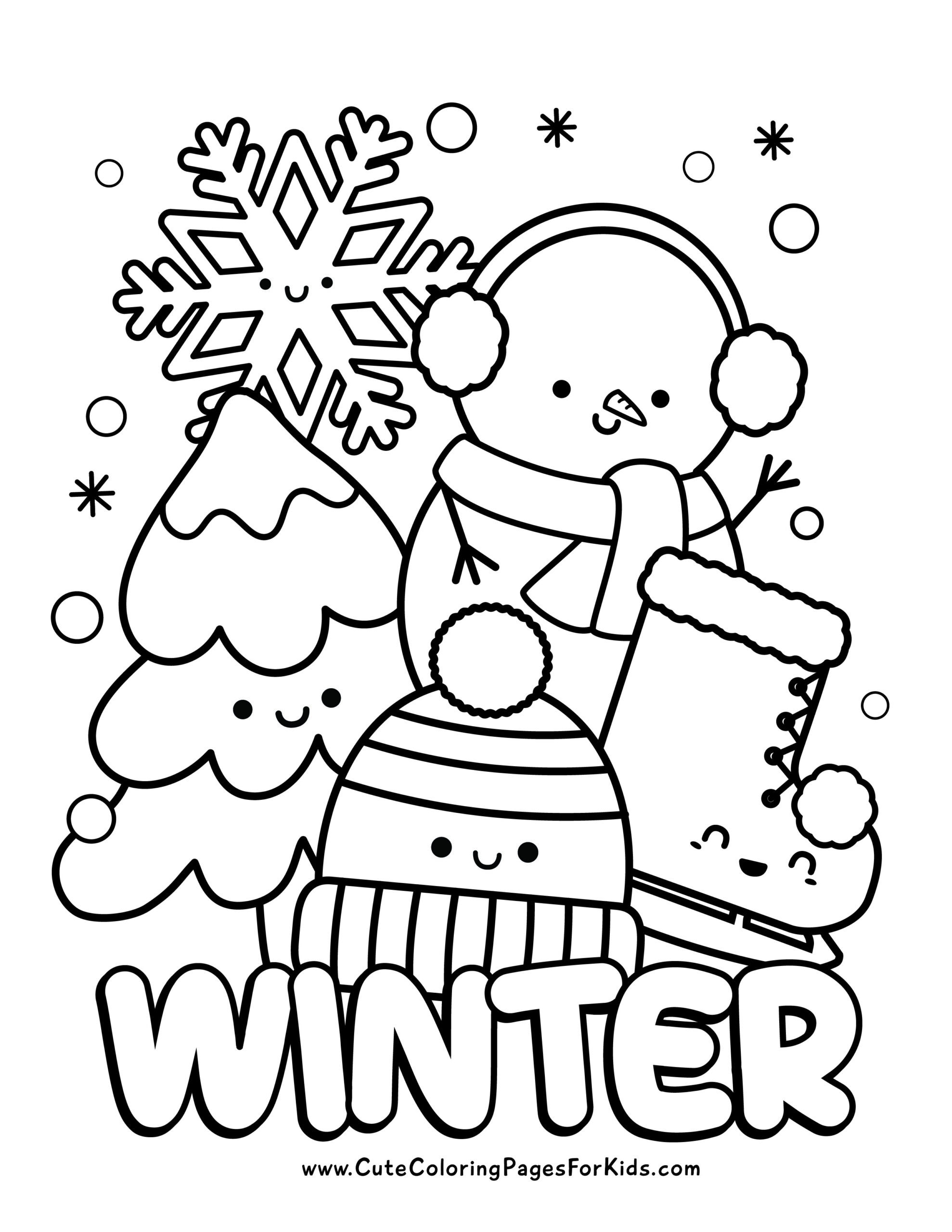 winter coloring pages for adults