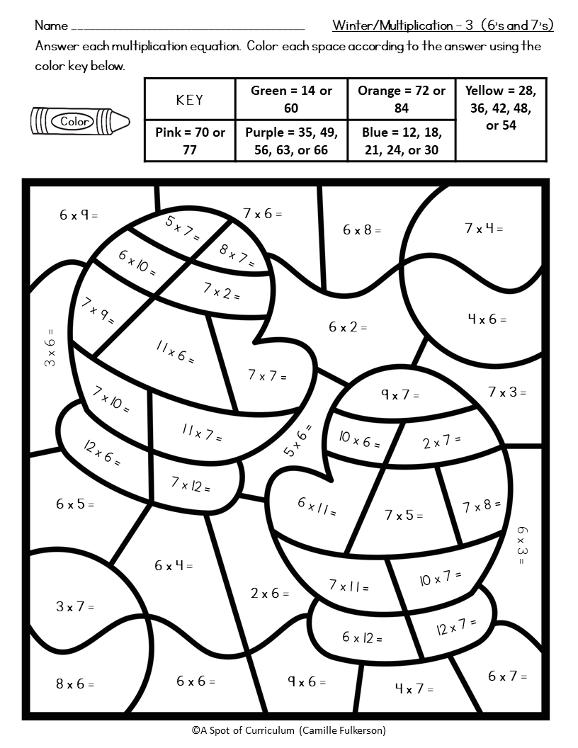 color by multiplication worksheet