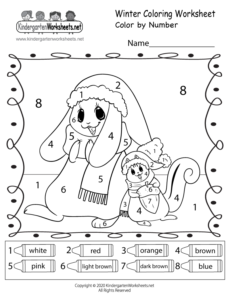 winter worksheets for kindergarten pdf