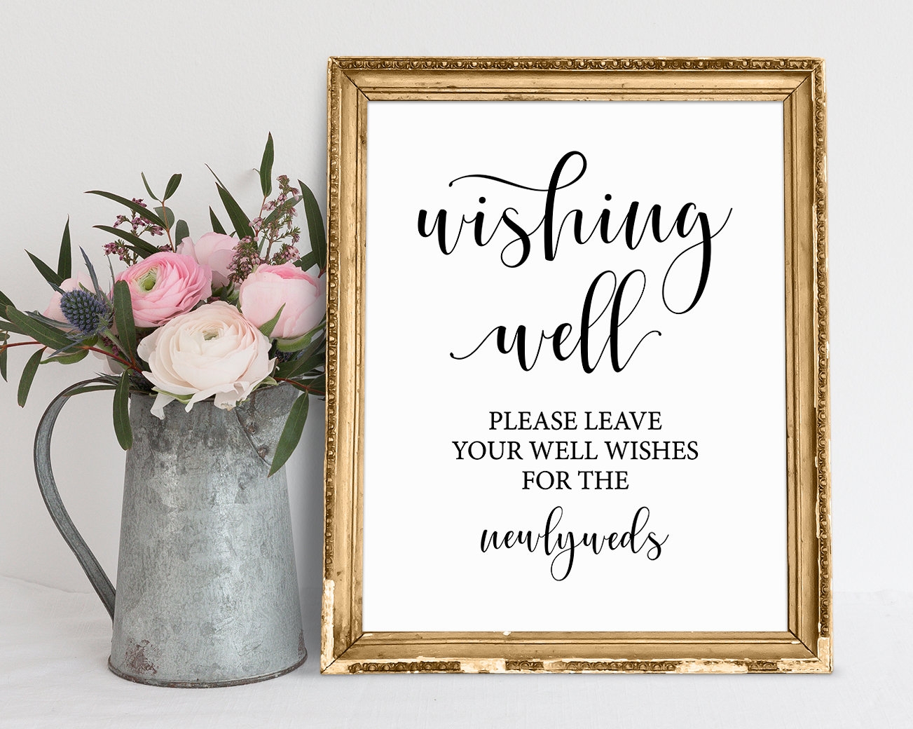 Wishing Well Wedding Sign Well Wishes Printable 8x10 JPG PDF Etsy