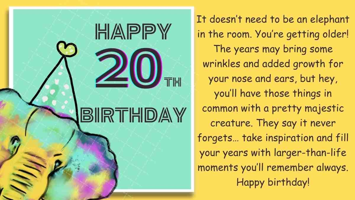 birthday wishes for 20th birthday