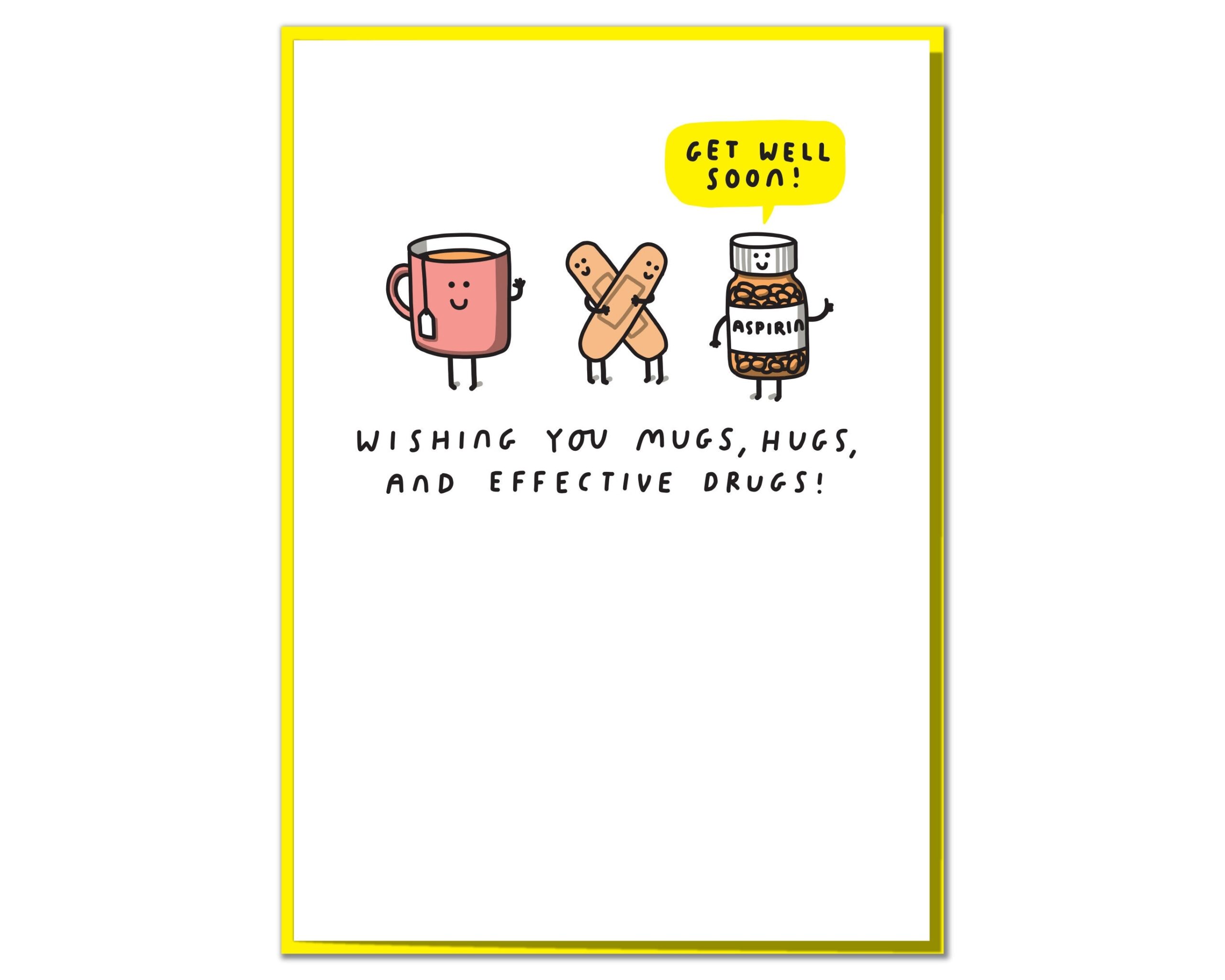 Wishing You Mugs Hugs And Effective Drugs Funny Get Well Soon Card Etsy