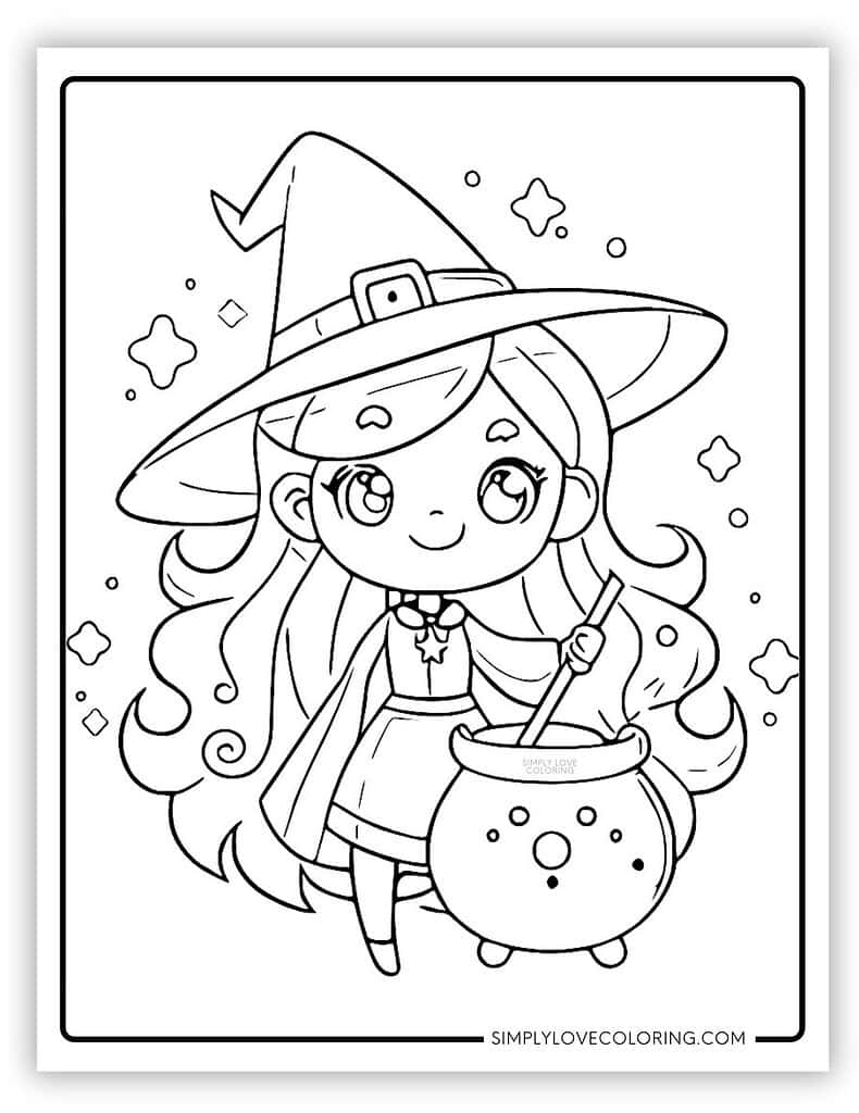 Witch Coloring Pages Free PDF Printables Simply Love Coloring