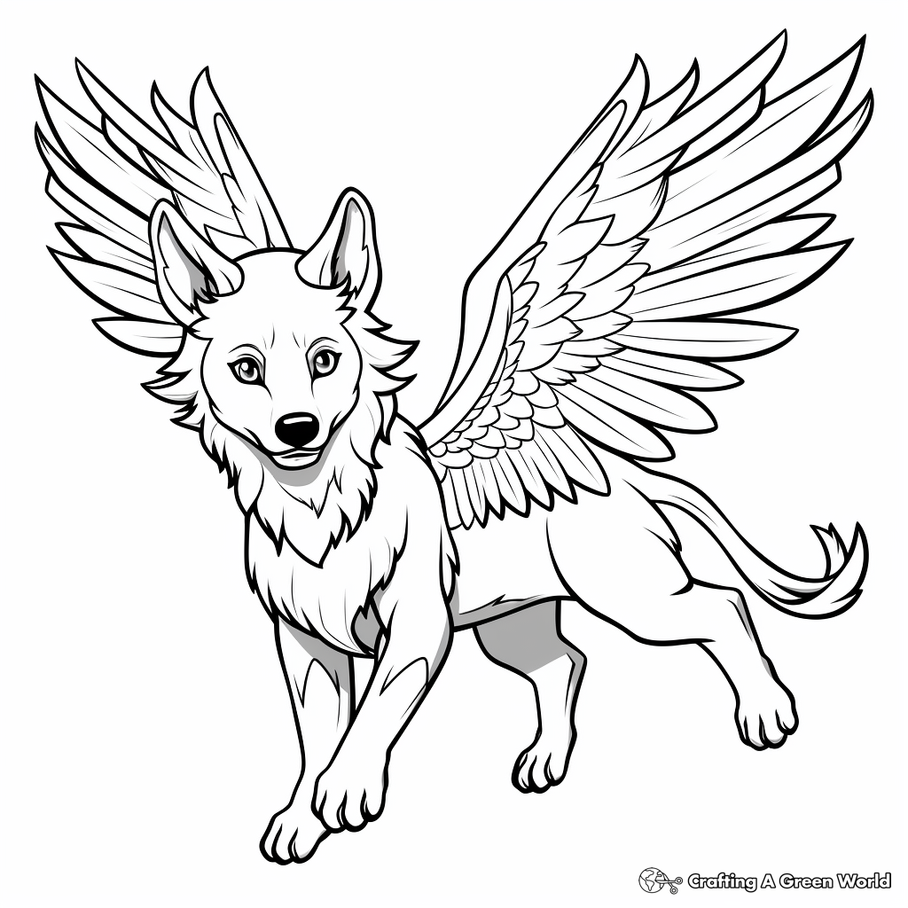 wolf colouring in pages