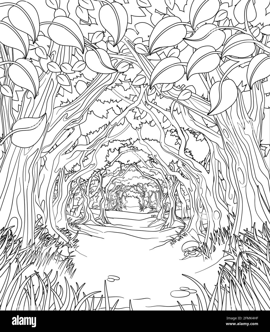 coloring book pages trees