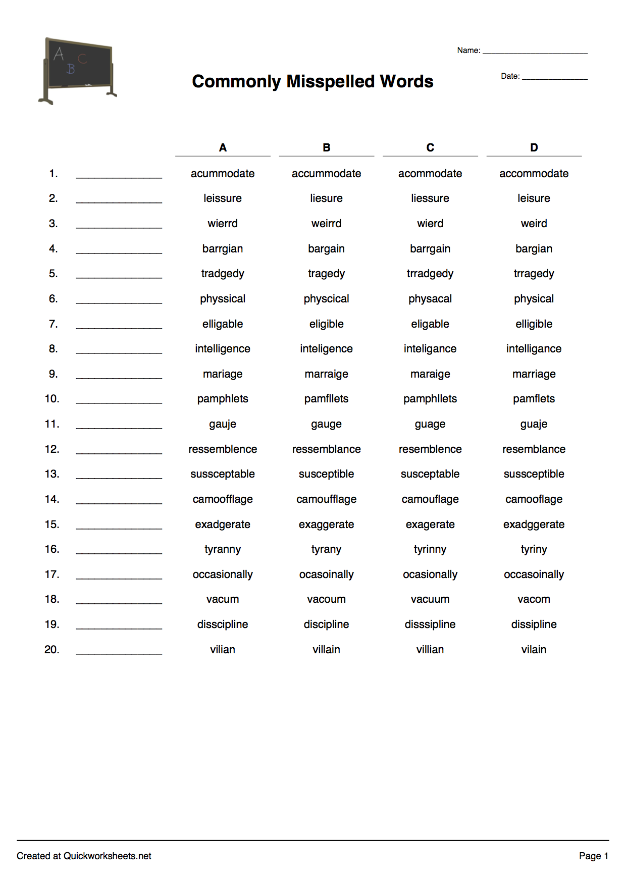 free matching worksheet generator