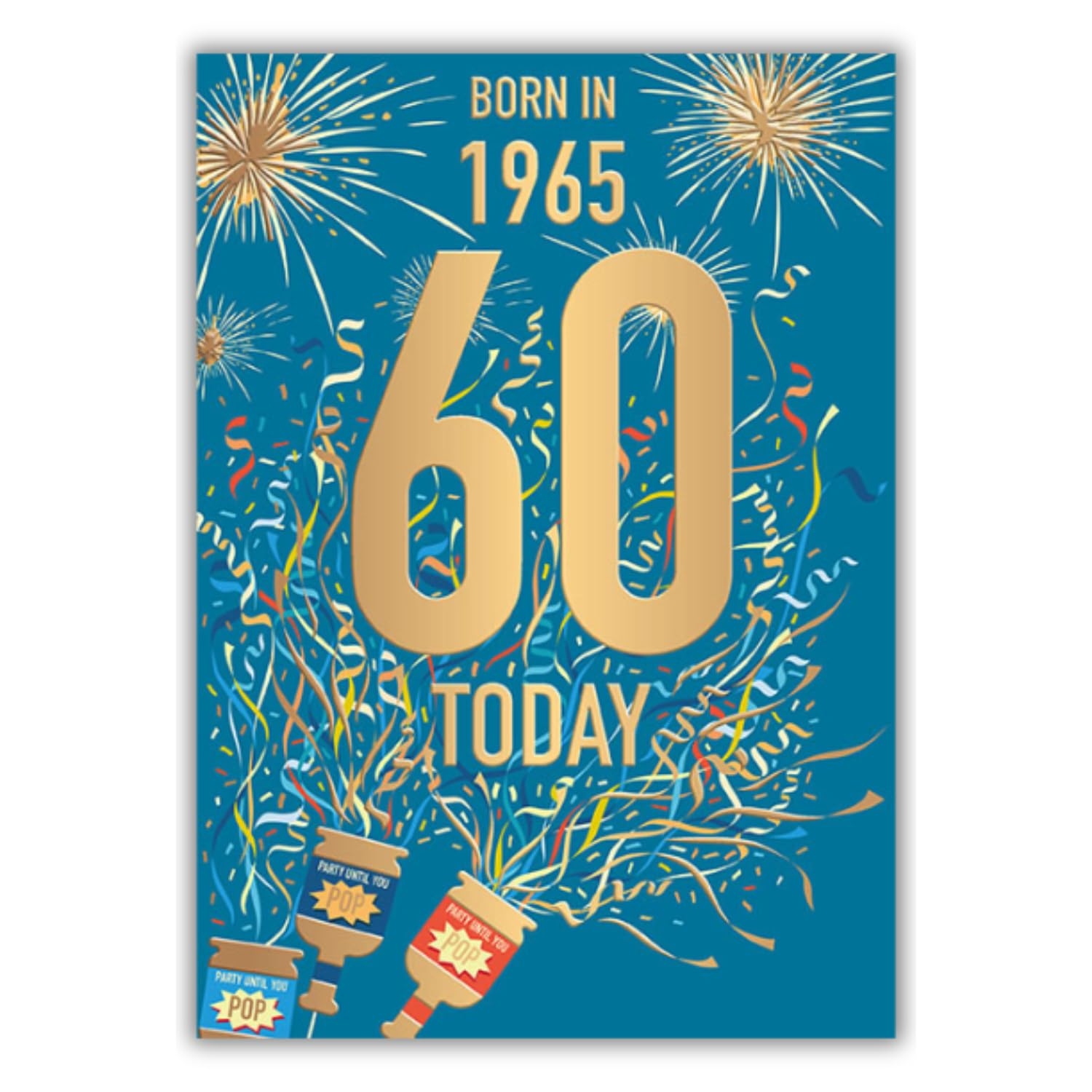 Words n Wishes Male 60th Birthday Card Happy Birthday Card Age 60 With Born In 1965 Confetti Design And Embossed Foil Details Birthday Card For Men Amazon ie