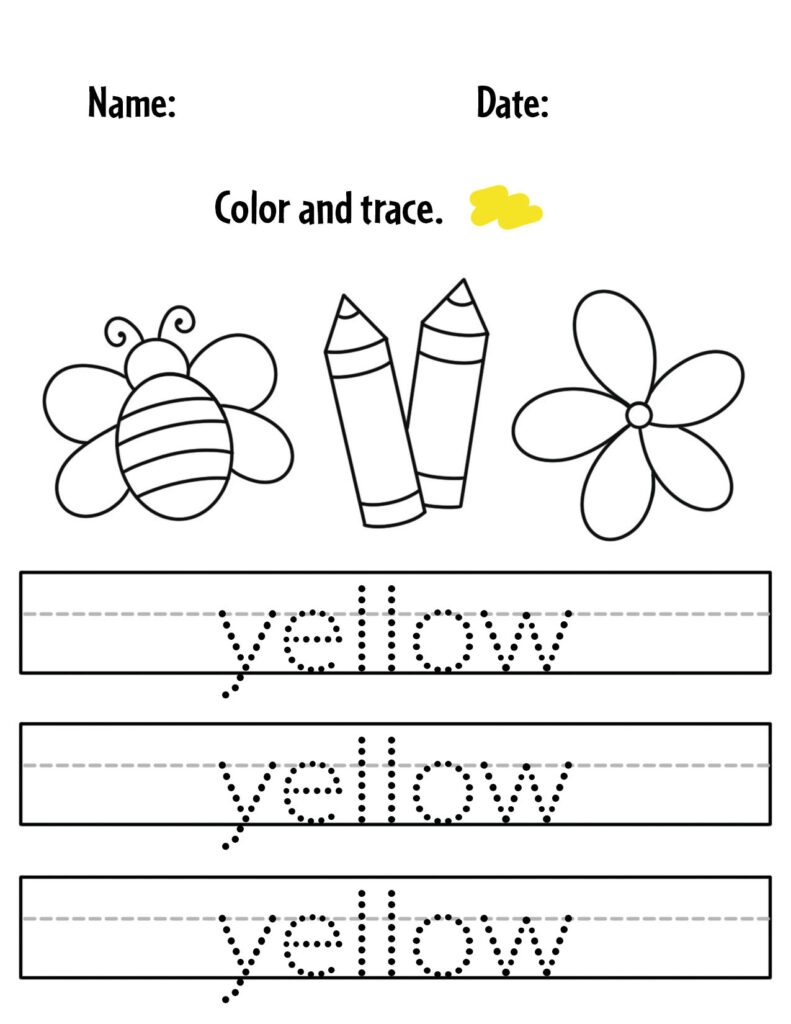Yellow Color Activities And Worksheets For Preschool The Hollydog Blog