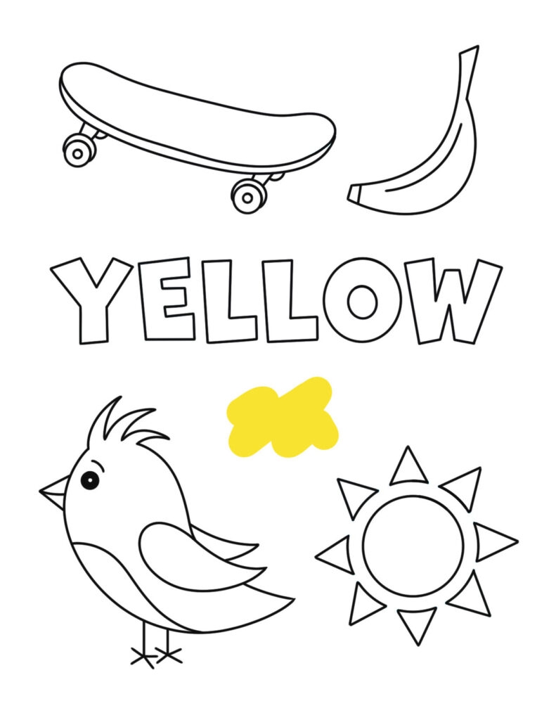 Color Yellow Worksheets For Preschool