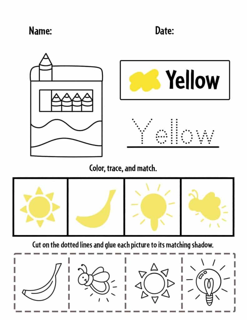 Yellow Color Activities And Worksheets For Preschool The Worksheets Library
