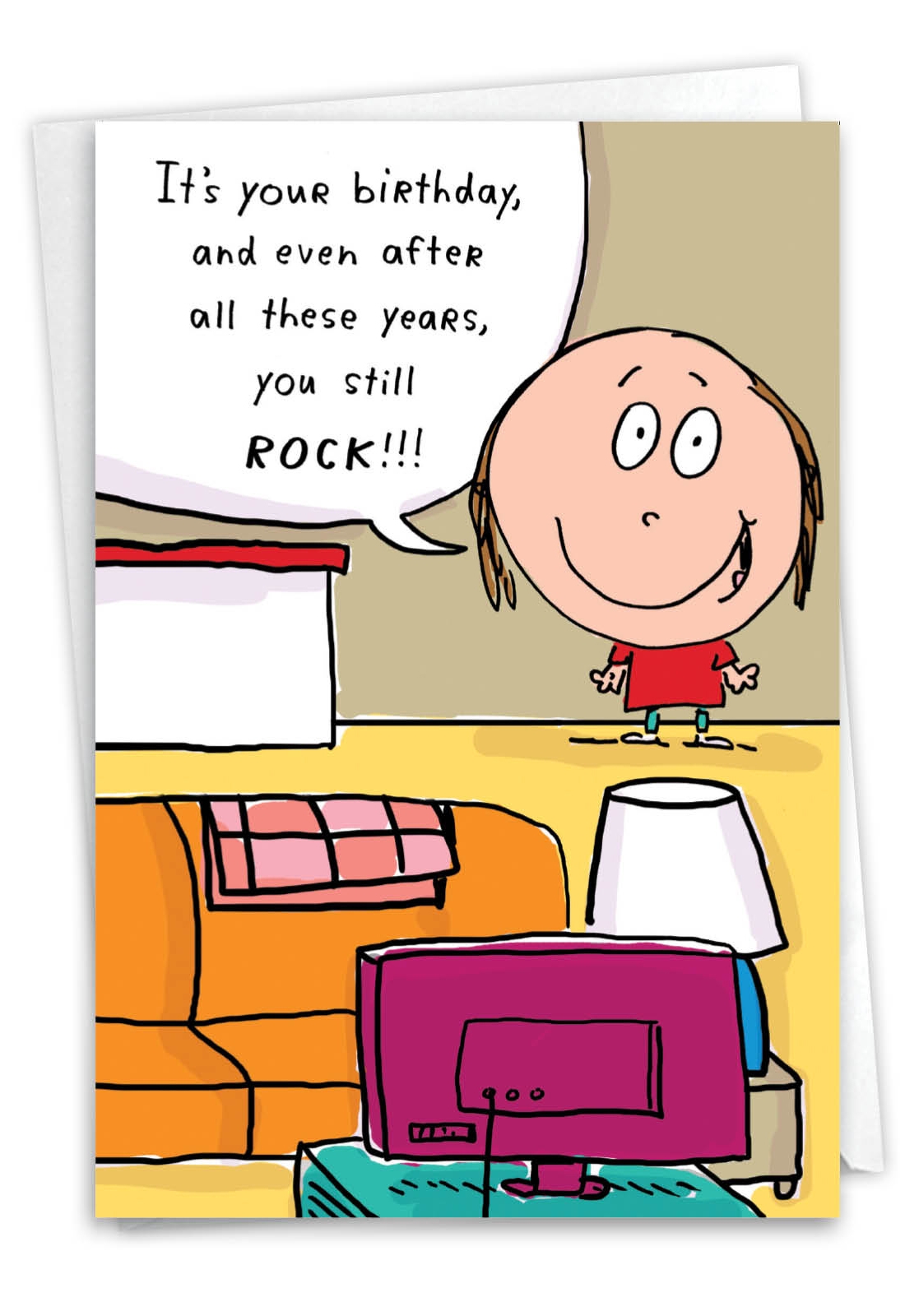 You Rock Funny Birthday Greeting Card