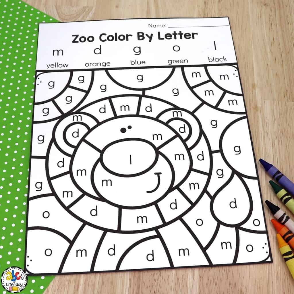 color by letter worksheets pdf free